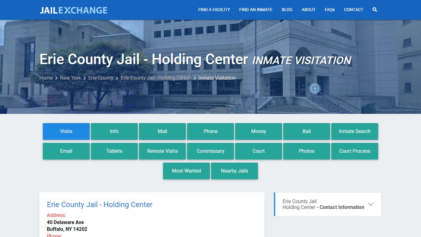 Inmate Visitation - Erie County Jail - Holding Center, NY